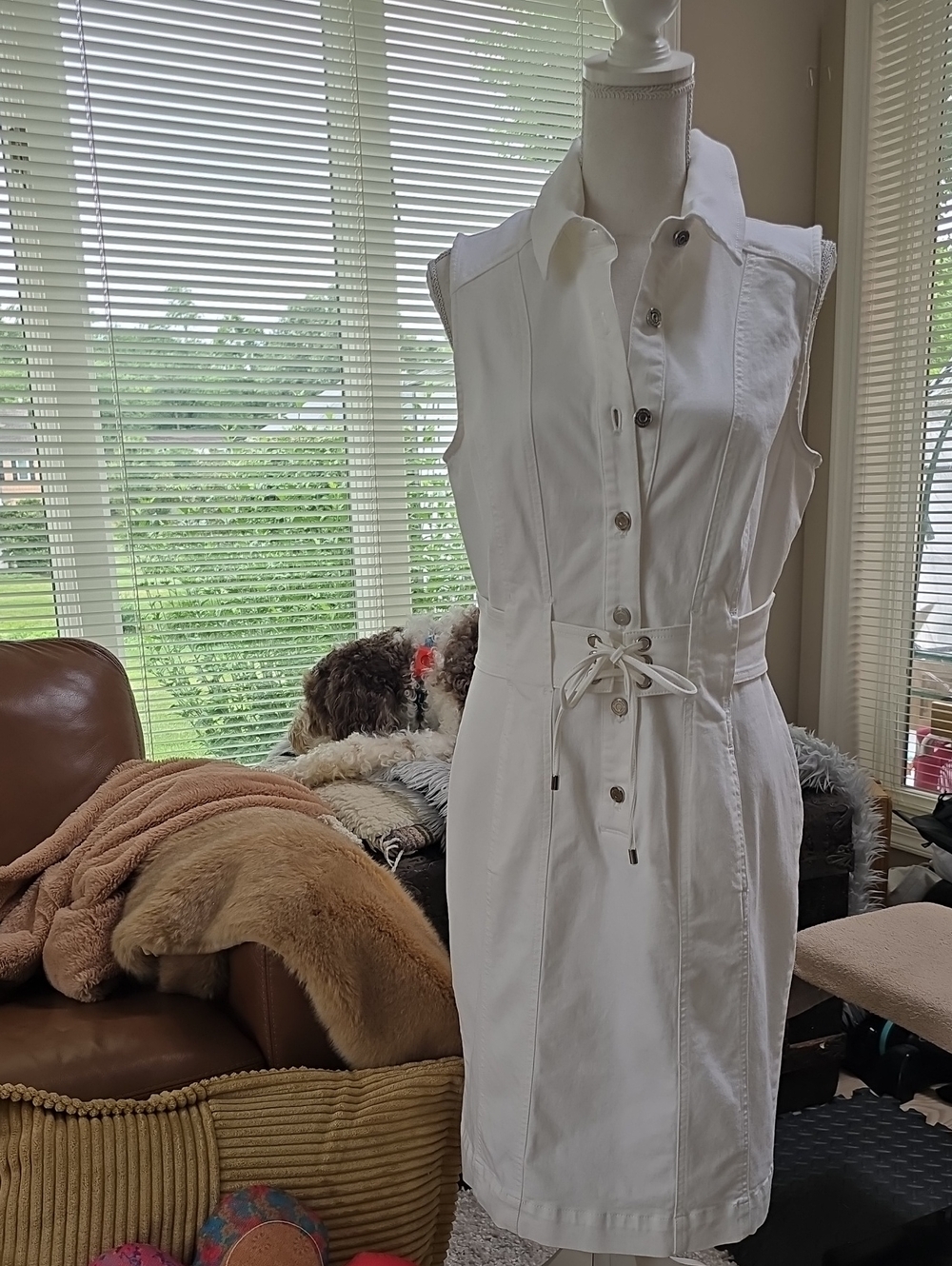 White... White House Black Market Denim Dress